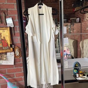 Marciano Ivory off the shoulder duster vest